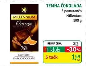 Temna čokolada s pomarančo Millenium