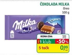 ČOKOLADA MILKA OREO