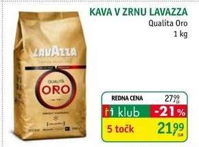 KAVA V ZRNU LAVAZZA Qualita Oro