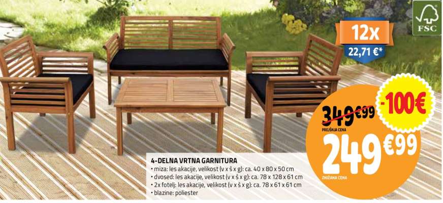 4-DELNA VRTNA GARNITURA