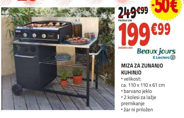 Miza za zunanjo kuhinjo