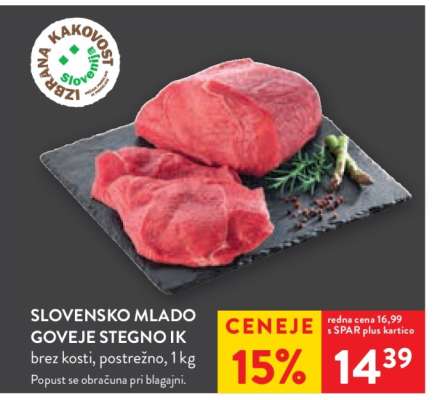 Slovensko mlado goveje stegno IK