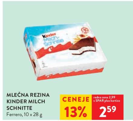 Mlečna rezina Kinder Milch-Schnitte