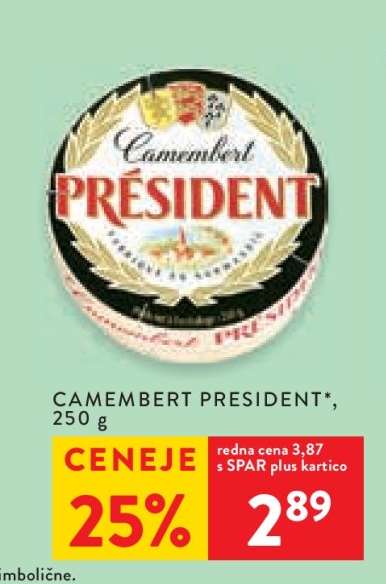 CAMEMBERT PRESIDENT, 250 g