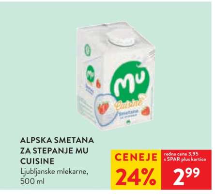 Alpska smetana za stepanje MU Cuisine