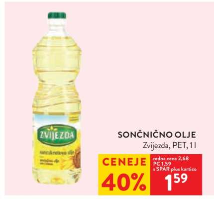 Sončnično olje Zvijezda, PET, 1l
