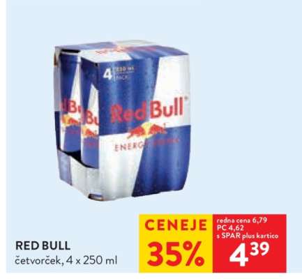 RED BULL četvorček, 4 x 250 ml