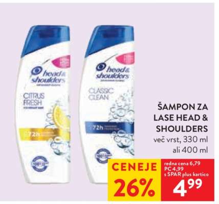 ŠAMPON ZA LASE HEAD & SHOULDERS