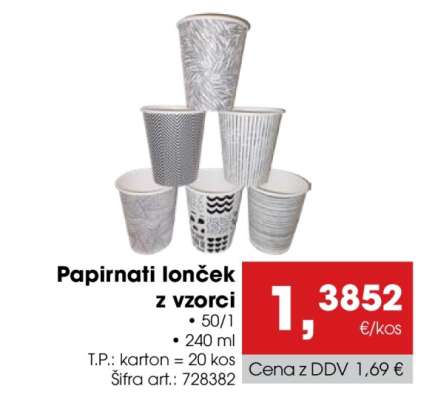 Papirnati lonček z vzorci