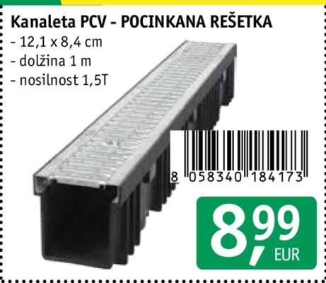 Kanaleta PCV - POCINKANA REŠETKA