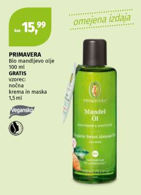 PRIMAVERA Bio mandljevo olje
