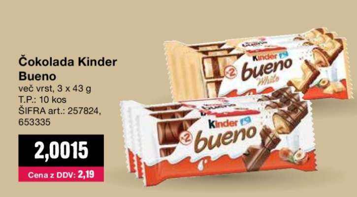 Čokolada Kinder Bueno