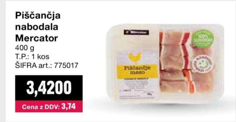 Piščančja nabodala Mercator