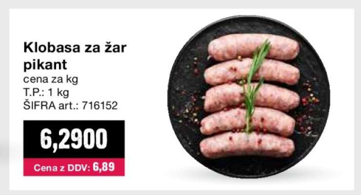 Klobasa za žar pikant