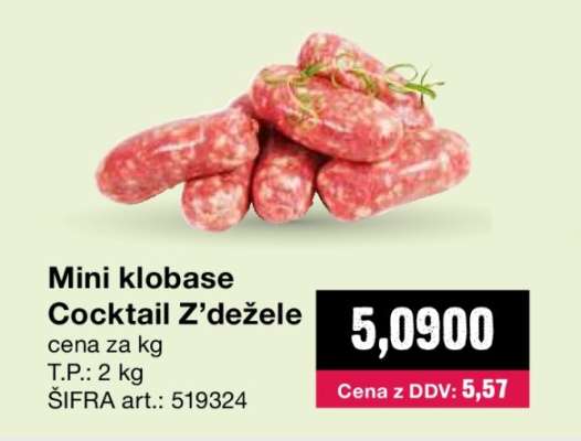 Mini klobase Cocktail Z'dežele