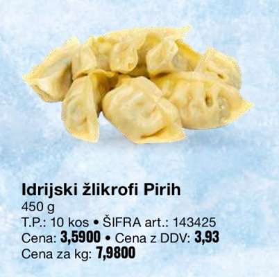 Idrijski žlikrofi Pirih