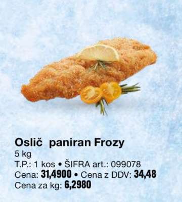 Oslič paniran Frozy