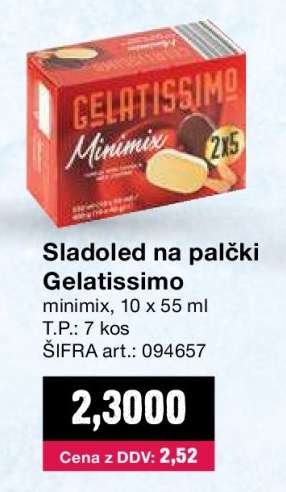 Sladoled na palčki Gelatissimo