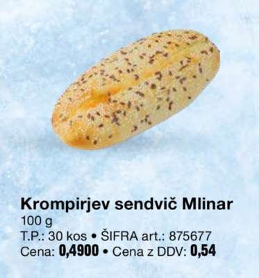 Krompirjev sendvič Mlinar