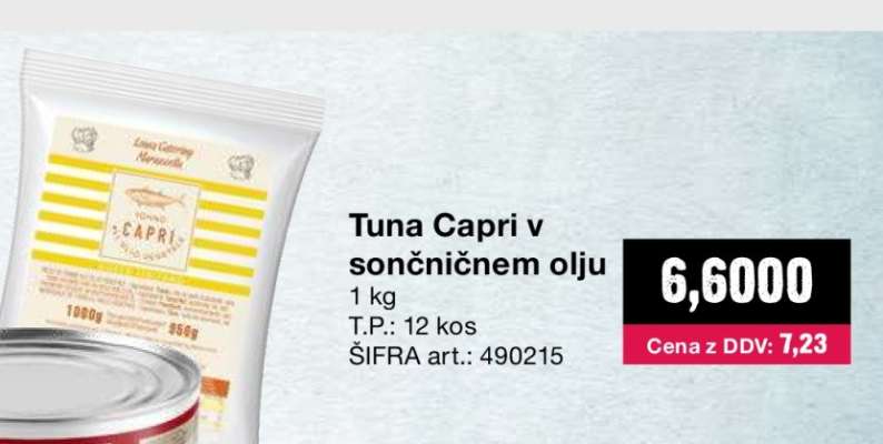 Tuna Capri v sončničnem olju