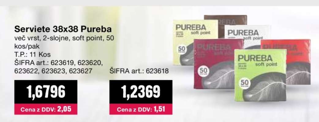 Serviete 38x38 Pureba