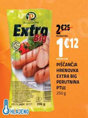 PIŠČANČJA HRENOVKA EXTRA BIG PERUTNINA PTUJ