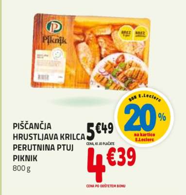 PIŠČANČJA HRUSTLJAVA KRILCA PERUTNINA PTUJ PIKNIK