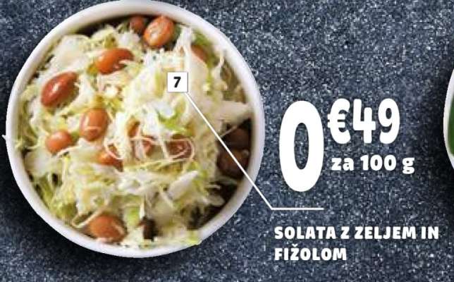 Solata z zeljem in fižolom