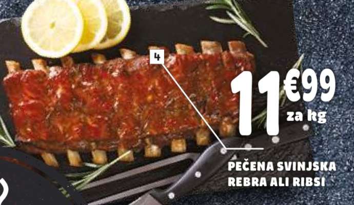 Pečena svinjska rebra ali ribsi