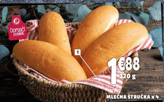 Mlečna štručka x 4