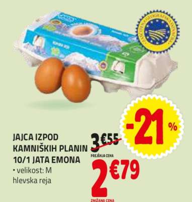 Jajca izpod Kamniških planin 10/1 Jata Emona