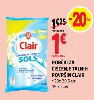 ROBČKI ZA ČIŠČENJE TALNIH POVRŠIN CLAIR