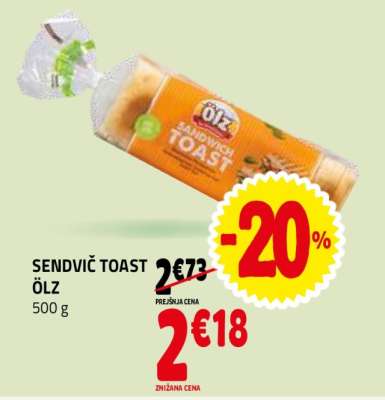 SENDVIČ TOAST ÖLZ