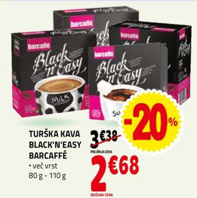 TURŠKA KAVA BLACK'N'EASY BARCAFFÉ