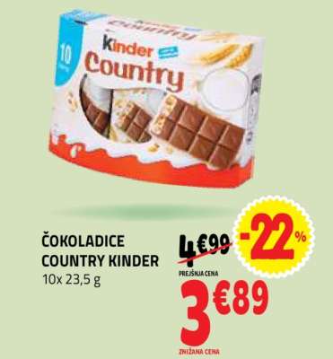 ČOKOLADICE COUNTRY KINDER