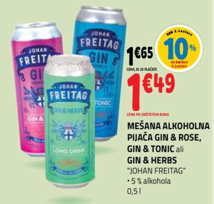 MEŠANA ALKOHOLNA PIJAČA GIN & ROSE, GIN & TONIC ali GIN & HERBS