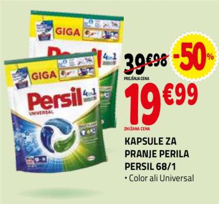 KAPSULE ZA PRANJE PERILA PERSIL 68/1