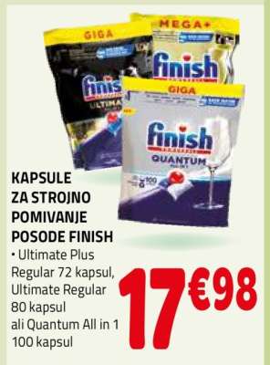 KAPSULE ZA STROJNO POMIVANJE POSODE FINISH