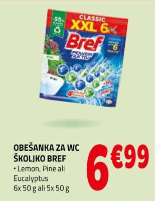 OBEŠANKA ZA WC ŠKOLJKO BREF