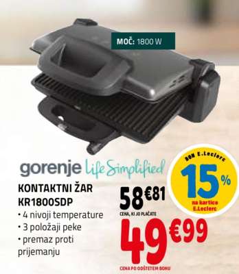 KONTAKTNI ŽAR KR1800SDP