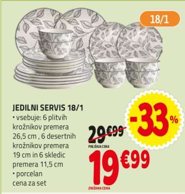 JEDILNI SERVIS 18/1