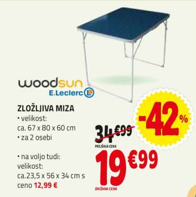 ZLOŽLJIVA MIZA