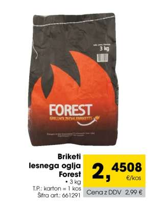 Briketi lesnega oglja Forest