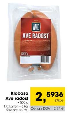 Klobasa Ave radost