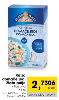 Riž za domače jedi Zlato polje