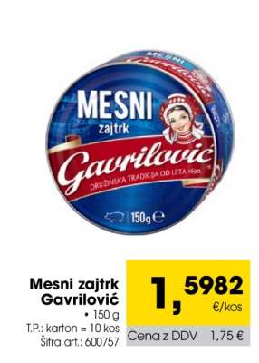 MESNI ZAJTRK GAVRILOVIĆ