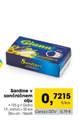 Sardine v sončničnem olju