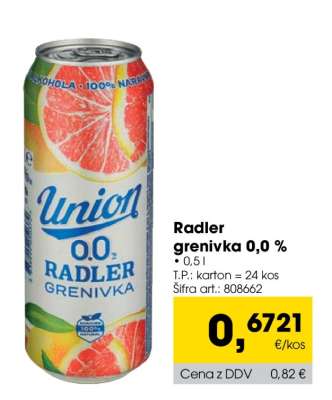Radler grenivka 0,0 %