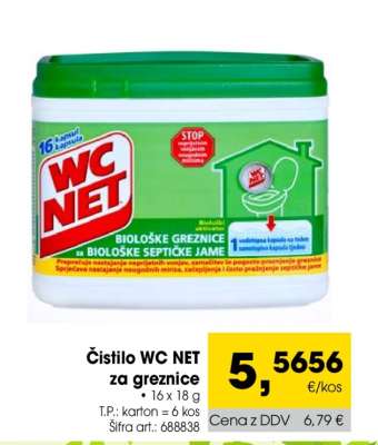 Čistilo WC NET za greznice