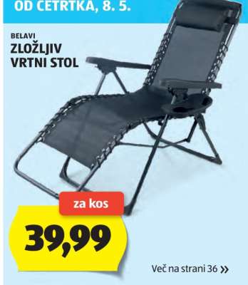 BELAVI ZLOŽLJIV VRTNI STOL